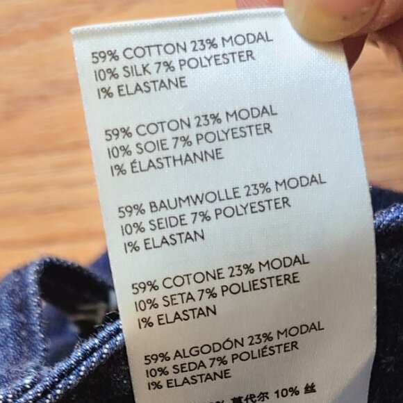 by ANTHROPOLOGIE THE COLETTE CROPPED WIDE-LEG PANTS HIGH RISE SILK DENIM sz 32 - Picture 7 of 7